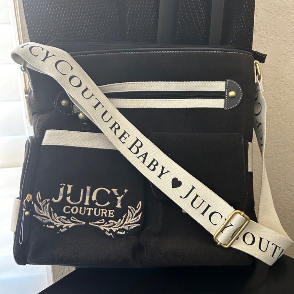 Juicy Couture Baby Brown Velour Diaper Bag Set . NWOT. Authentic & Rare - Picture 3 of 16